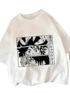 My Hero Academia Anime Eyes Panel Graphic T-Shirt, Vintage Washed Distressed Oversized Manga Streetwear Top, Retro Japanese "Saiou no Character" Tee for Men Women, MHA Fan Gift & Anime Lover Apparel