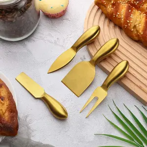 4Pack Premium Stainless Steel Cheese Tool Set - Cheese Knife Set - Cut, Spread All Your Favorite Cheeses Kitchenware (Gold) - Home Improvement.