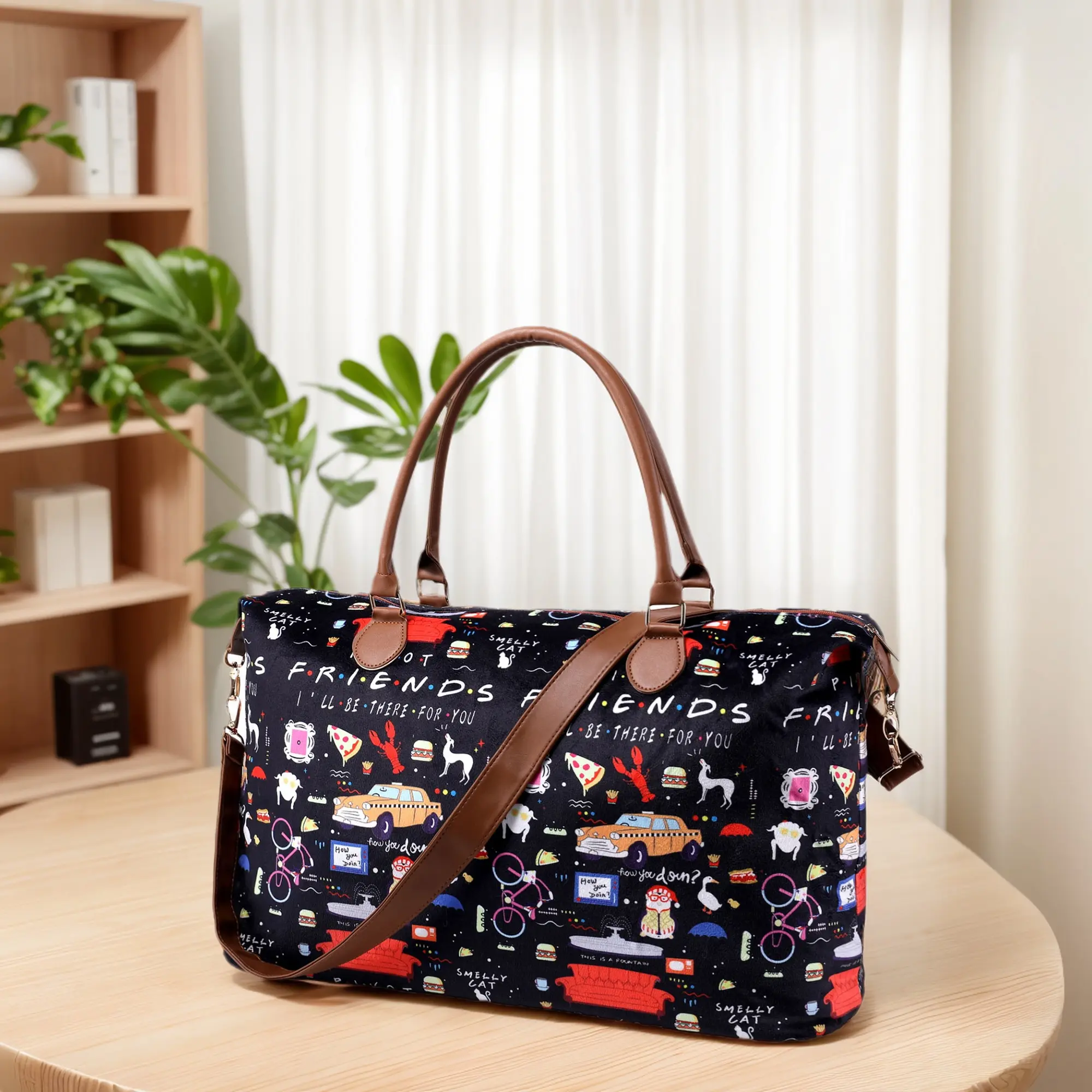 Friends TV Show Weekender Bags Extra Large, Travel Overnight Duffle Bag Lightweight, Personal Item travel bag women Western Sport Gym Bags Hospital Bag for Women