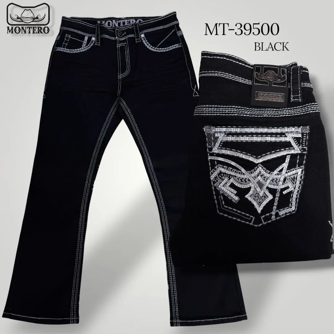 Montero Men's Blue Modern Boot Denim Jeans-MON 39500