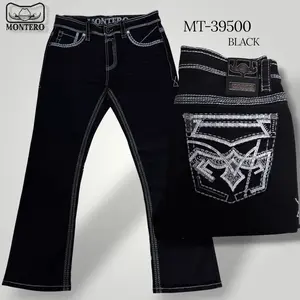 Montero Men's Blue Modern Boot Denim Jeans-MON 39500