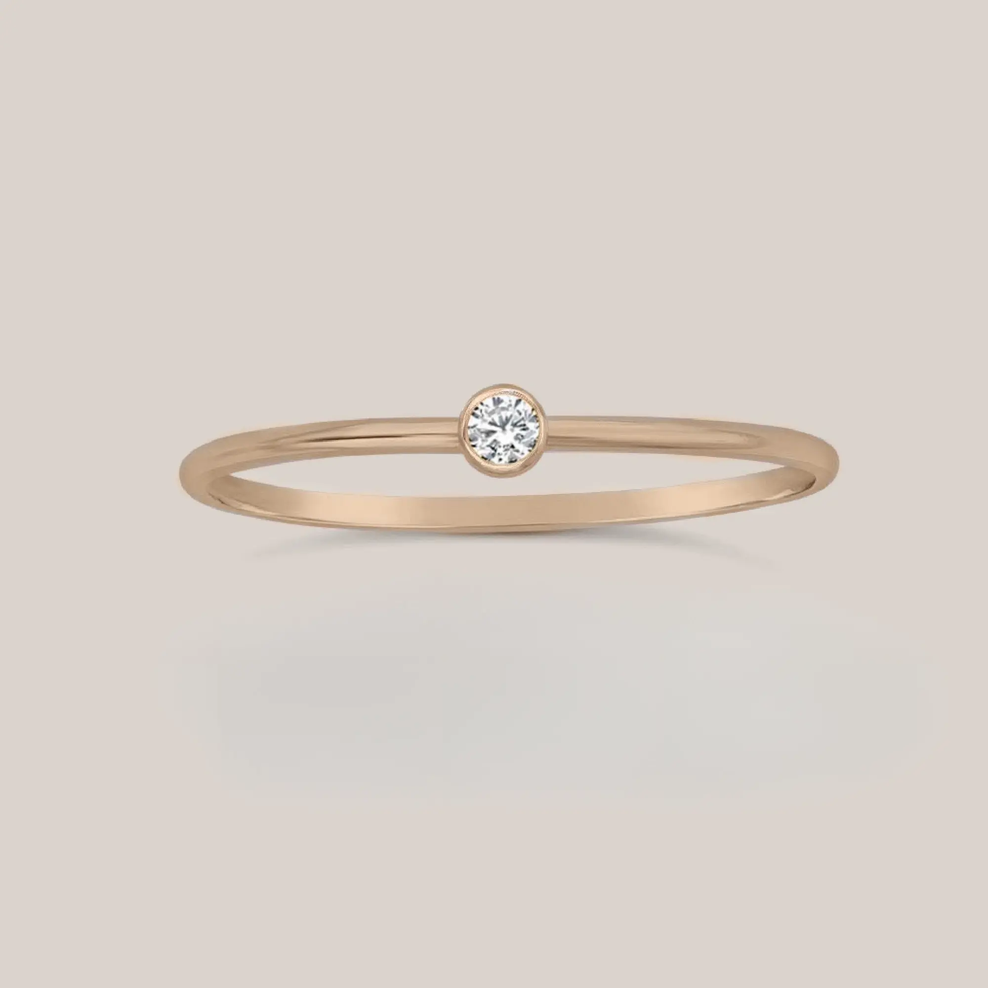 April Birthstone Ring Diamond – Gold Filled Stacking Ring