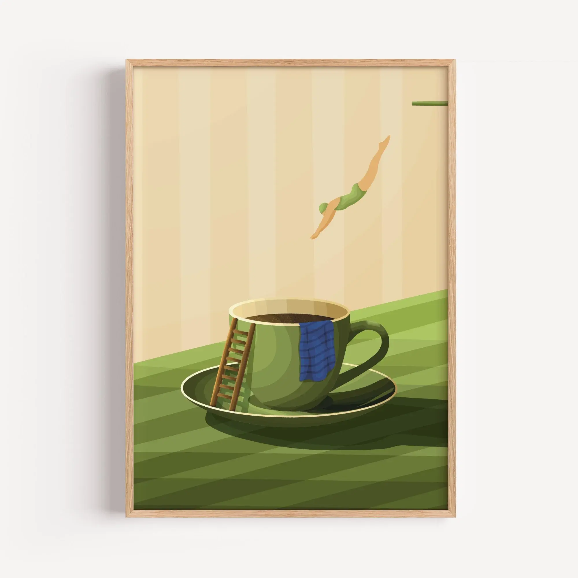 Diving Woman Art Print