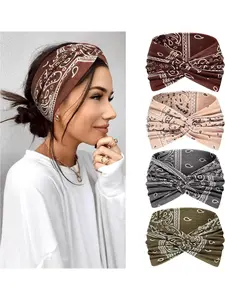 Women's Boho Style Hair Accessories Set, Fashionable Printed Headbands for Sports Yoga Running Workout Headband, All Season Wear, Best Choice for Ladies