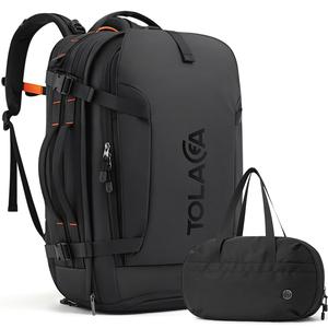 TOLACCEA Travel Laptop Backpack, Durable TSA Friendly Flight Approved Carry-on Business Rucksack Work Backpack with Extra Toiletry Bag, Dual Storage for 17.3" Laptop and 12.9" Tablet, 40-45L Expandable