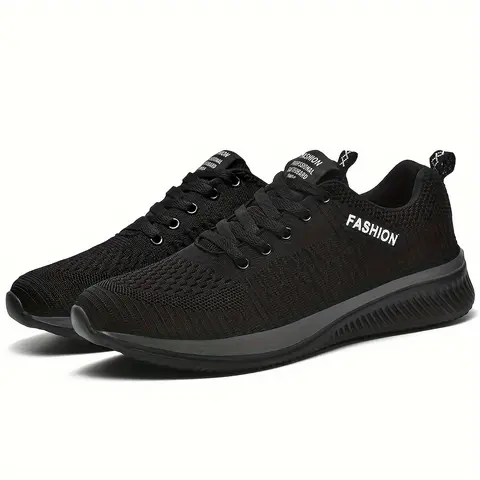 OFIREND Men’s Runner Athletic Shoes - Braid Design Lace-Up Casual Sports Trainers with Breathable Woven Upper, Flexible All-Seasons Gym Footwear for Daily Wear & Fitness Training