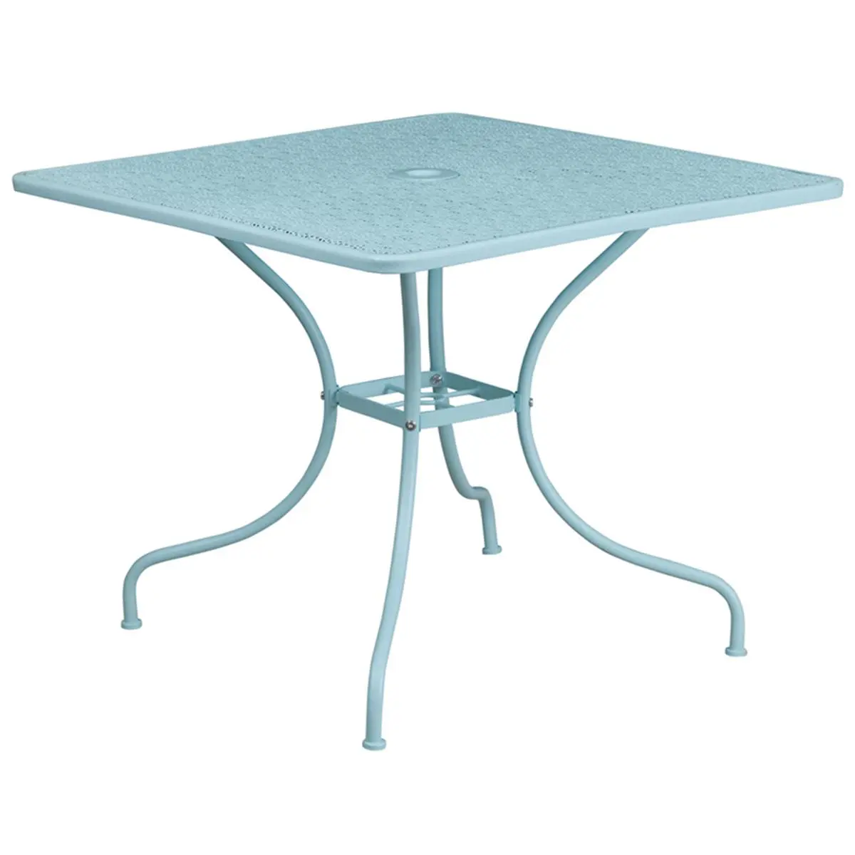 Flash Furniture  35.5 in. Square Sky Blue Indoor & Outdoor Steel Patio Table