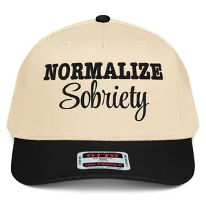 RIVEMUG NX1 Normalize Sobriety 2 Tone Hat Embroidered Mid Crown Curved Bill Snapback Cap for Men and Women