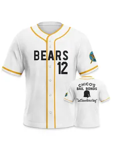 #12 Bad News Bears Movie Baseball Jersey Baseball Shirt Back text: Chico's Bail Bonds Worn during baseball games Hand-stitched for soft comfort The perfect gift for baseball fans