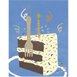 Graphic Cake Slice Birthday Medium Bag