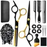 【Deals for You days】Professional Barber Scissors Set with Thinning Shears, Cape, Combs, Clips & Case, Home Haircutting Tools for Men, Complete Grooming Gift Set for Dad, Smooth, Hair Care