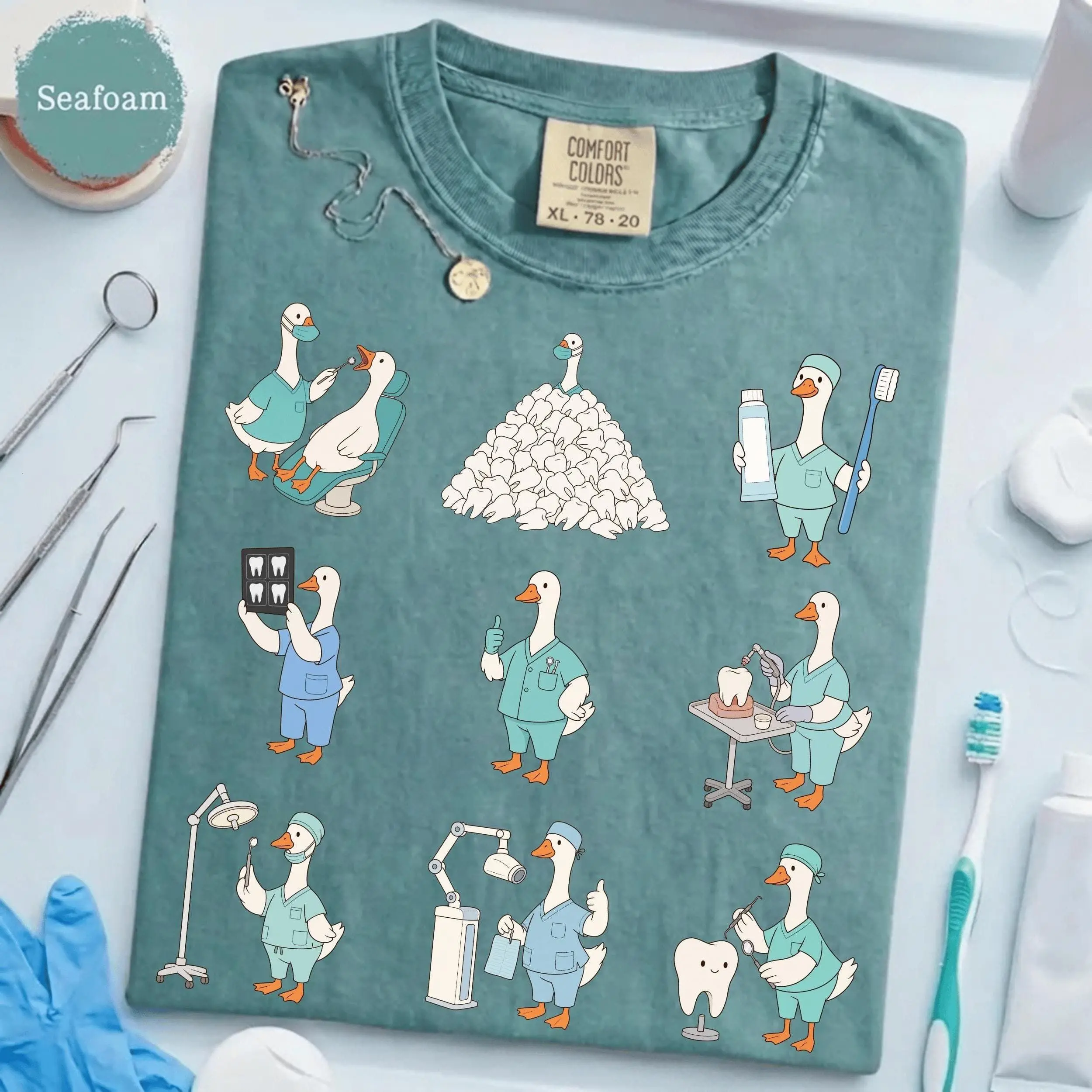 Silly Goose Dentist Shirt, Funny Dental Hygienist RDH Orthodontist Gift Dental Assistant Student Comfort Colors Tee