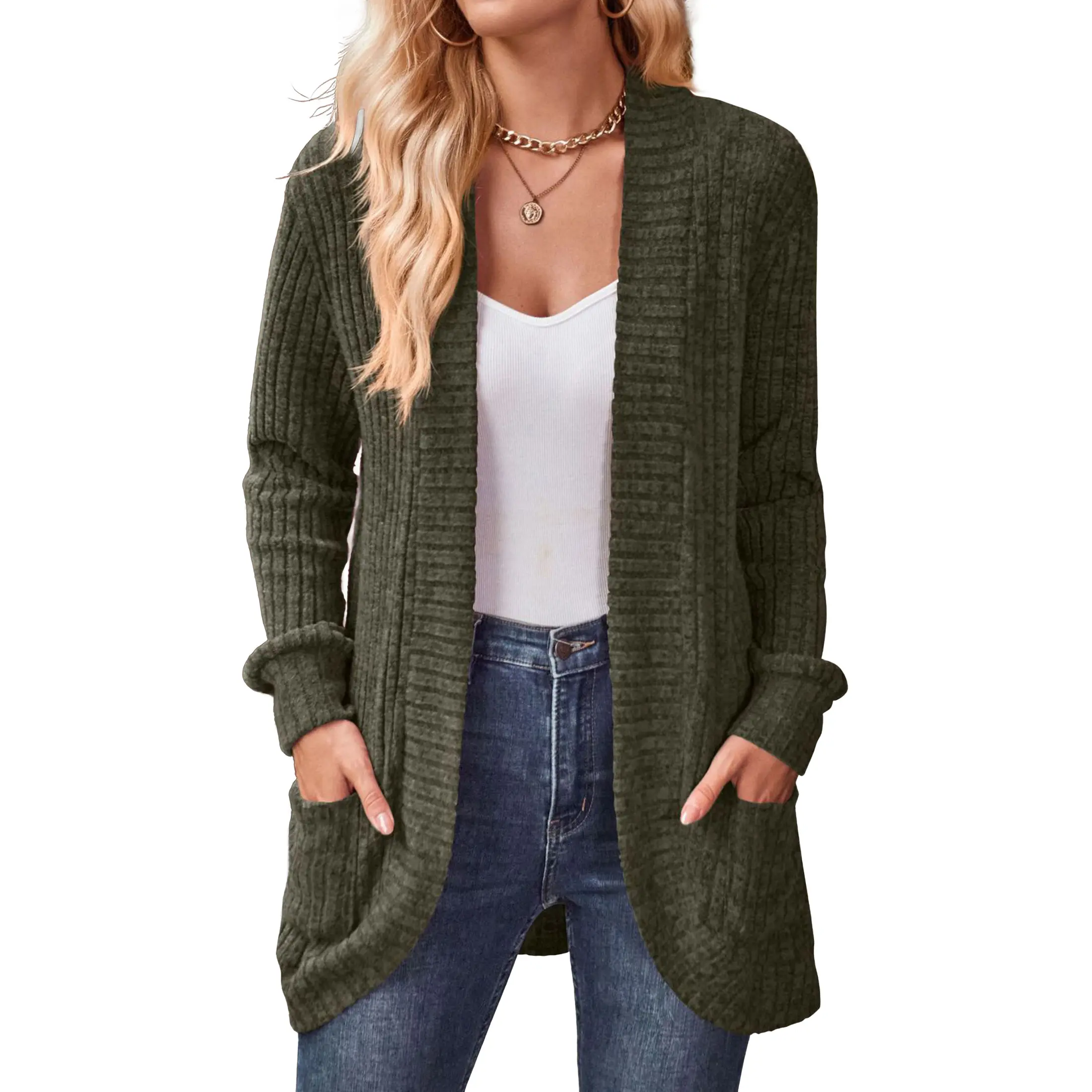 Women's Cardigan Sweaters Casual Knit Cardigans Lightweight Soft Long Sleeve Open Front Loose Fit Sweater Outwear