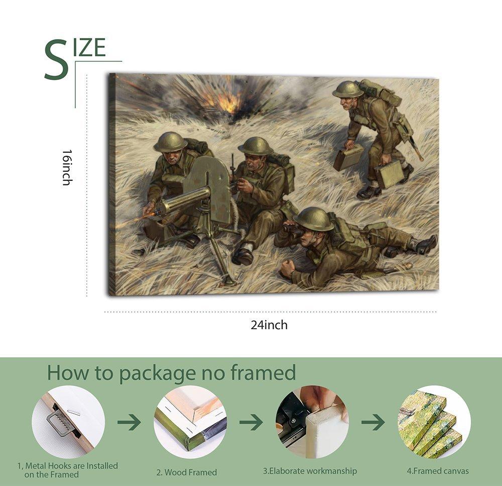 Vintage Poster WW II Soldier  Poster Decorative Painting Canvas Wall Art Picture Print Modern Family Bedroom Decor