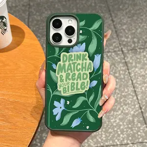 Magnetic Vintage TPU Smartphone Cover - Aesthetic Matcha Vibe, Lightweight, Shockproof, Scratch-Resistant Case for iPhone 17,16 Pro Max,15 Plus,14,13,12,11,XS,XR Mobile Phone Accessories