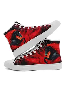 Unisex's Random Eagle & Horse Pattern High Top Sneakers, Fashionable Casual Streetwear Sneakers for Men & Women, 2025 New Stylish Shoes for Daily Wear, Closed