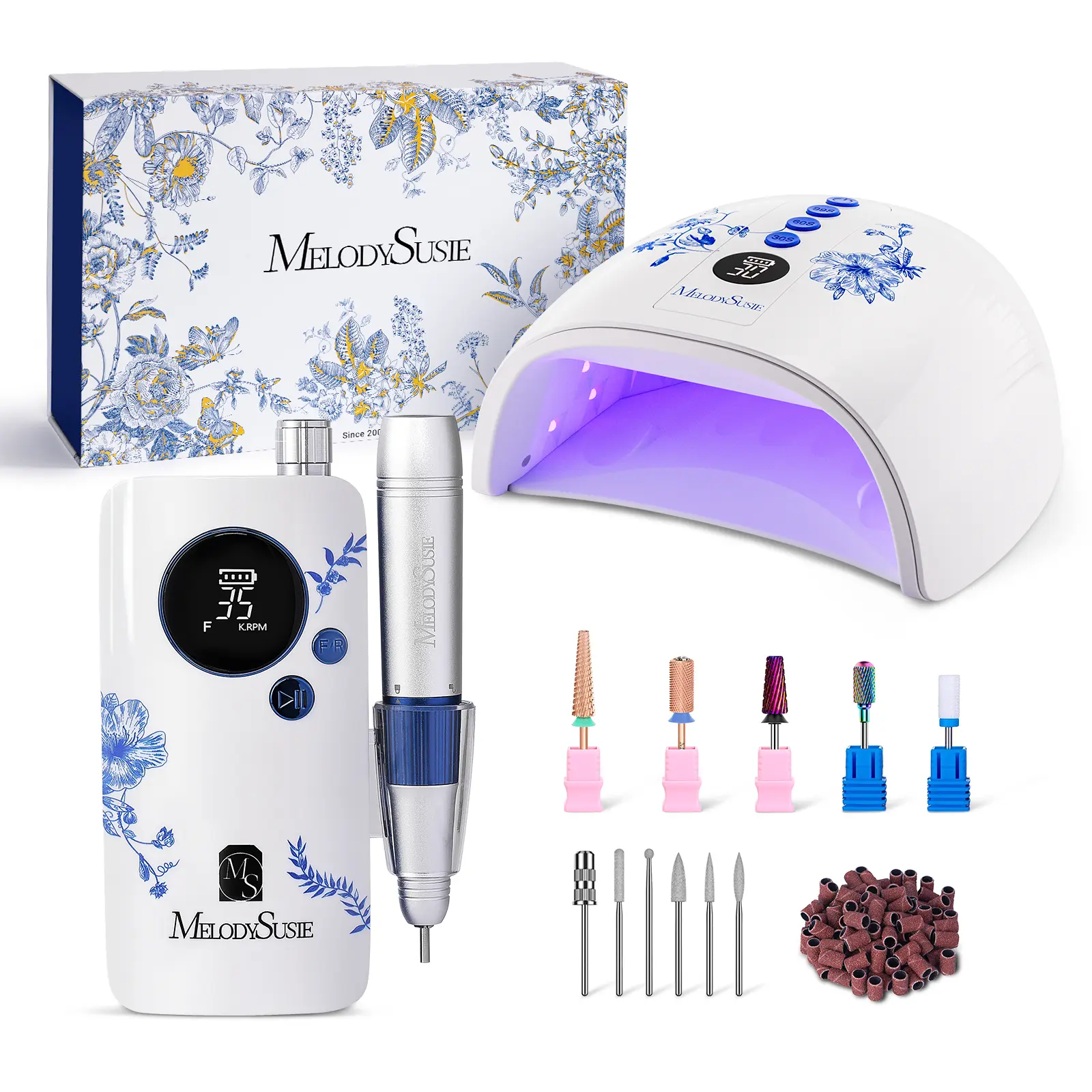 MelodySusie SM200F Plus Nail Drill Art Design Gift Box, for Nail Care, Rechargeable Lightweight 35000RPM Manicure MelodySusie SM200F Plus Nail Drill Art Design Gift Box, for Nail Care, Rechargeable Lightweight 35000RPM Manicure