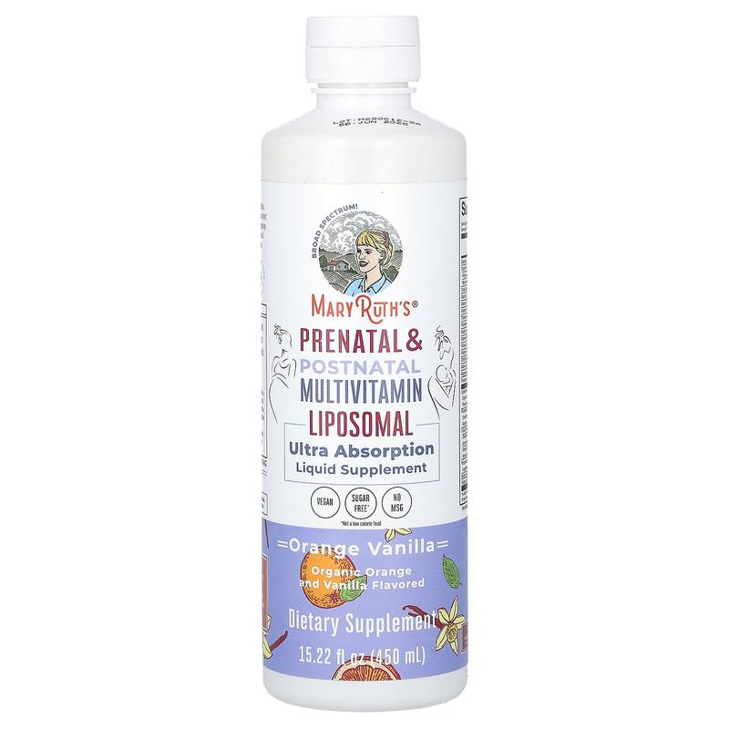 MaryRuth's Prenatal & Postnatal Multivitamin Liposomal, Orange Vanilla, 15.22 fl oz (450 ml)