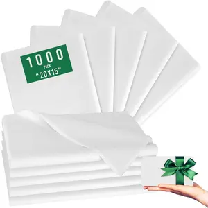 1000 Sheets 20"X15" White Tissue Paper Bulk for  Bags - Wrapping Tissue Paper for Birthday Weddings Showers  Packaging Arts Craft Party Favor Decoration Wrapping Supplies