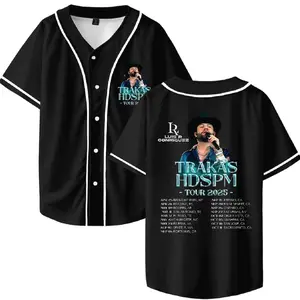 Luis R Conriquez Trakas HDSPM Tour 2025 Baseball Jersey V-Neck Shirt Women Men Short Sleeve Streetwear Clothes