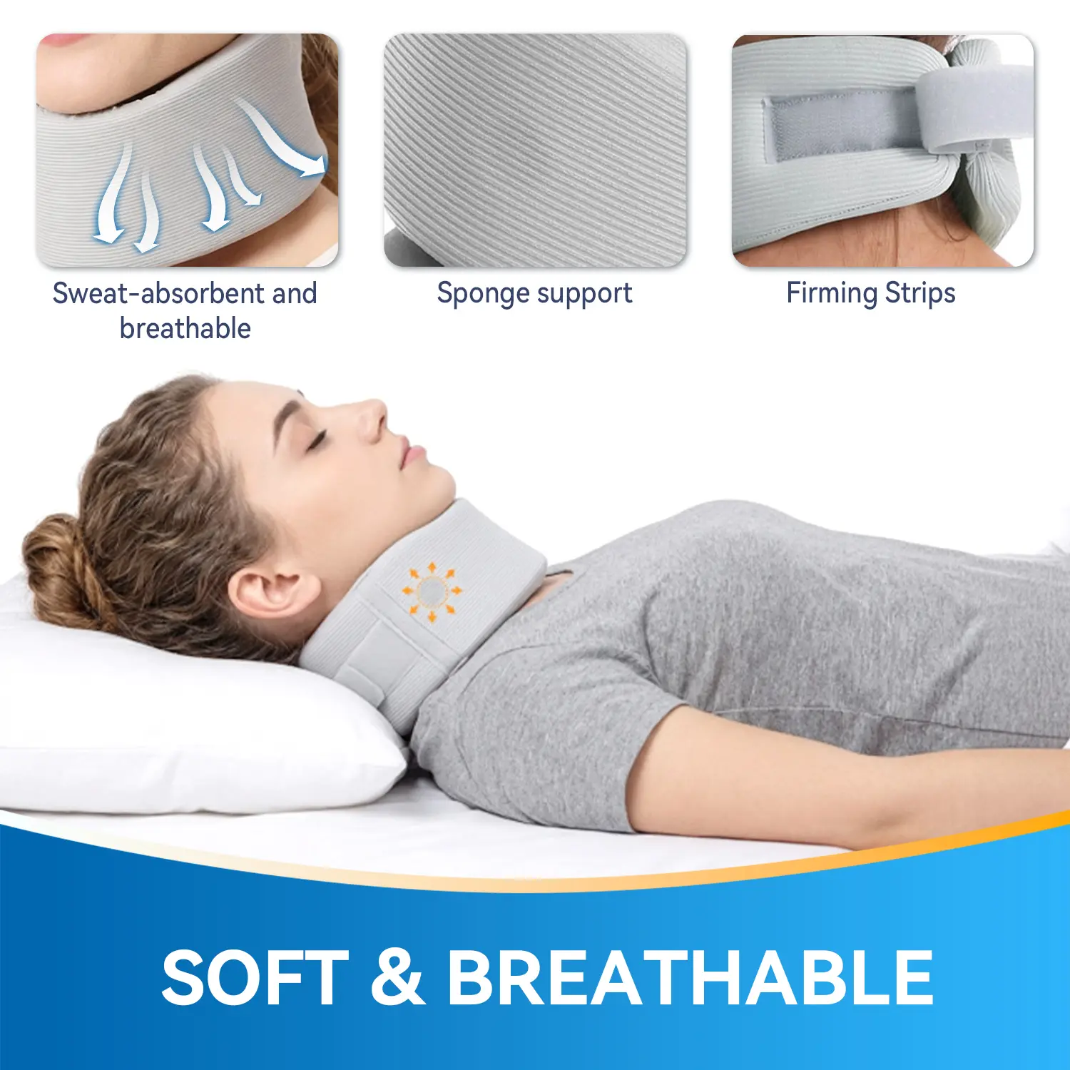 Cervical Collar Neck Brace and Support for Women & Men - Soft Foam Brace - Comfortable Wrap Adjustable One Size