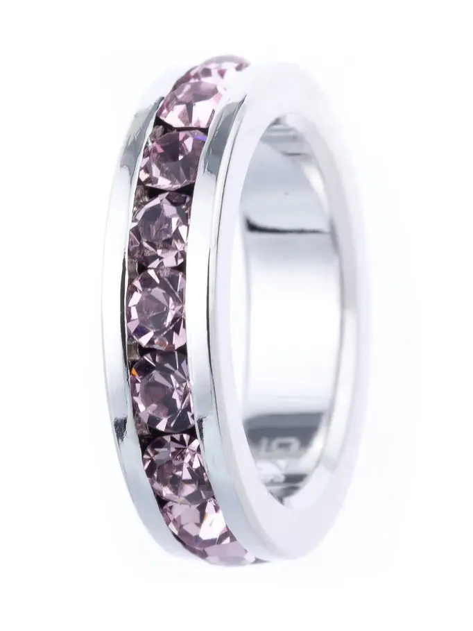 Sterling Silver Channel-set Austrian Crystal Alexandrite Birthstone Charm