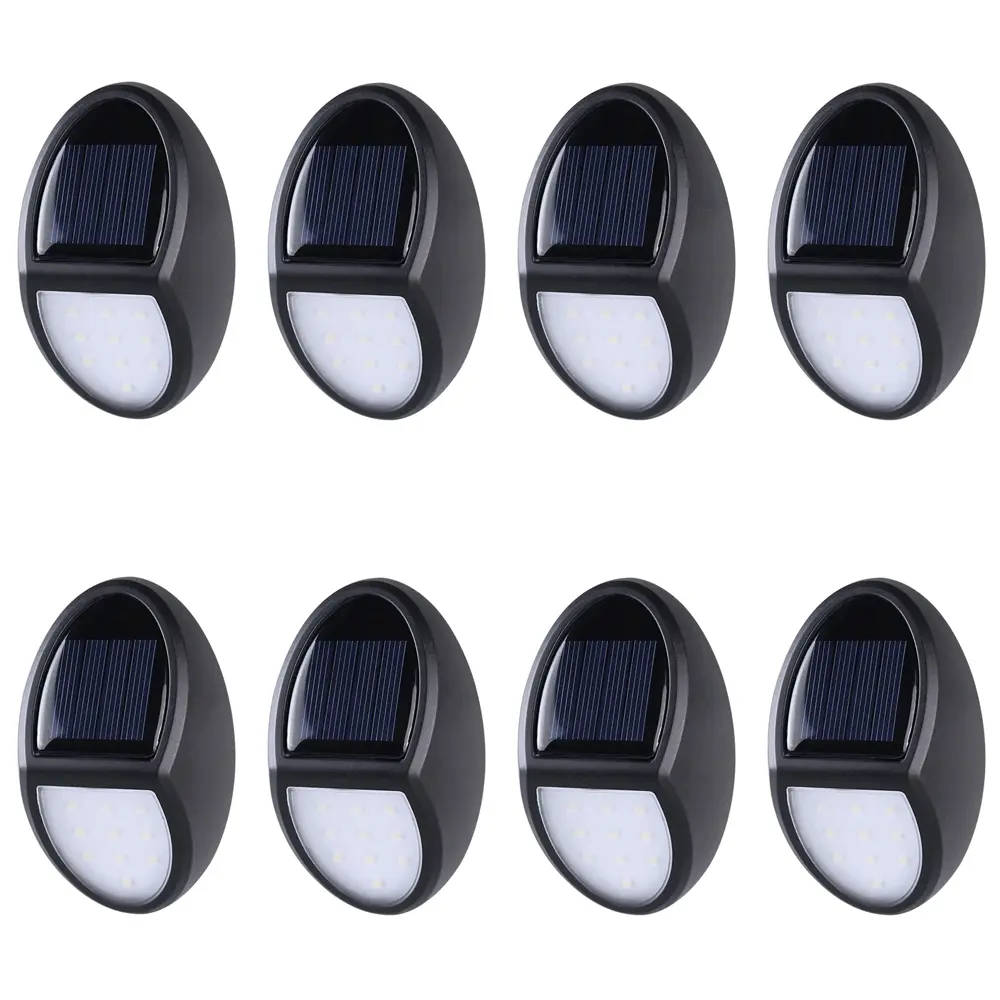 Solar Powered Fence Light, Waterproof Outdoor LED Step & Wall Light, Outdoor LED Light for Deck, Yard, Garden