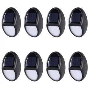 Solar Powered Fence Light, Waterproof Outdoor LED Step & Wall Light, Outdoor LED Light for Deck, Yard, Garden