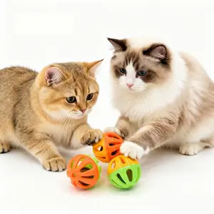 5Piece Chewable Plastic Interactive Balls for Parrots with Air Holes, Multi-Color (Pink, Green, Yellow, Orange) - Bird Cage Accessories, Bird Toys to Stimulate Mind and Relieve Boredom, Safe Chewable Bird Toys