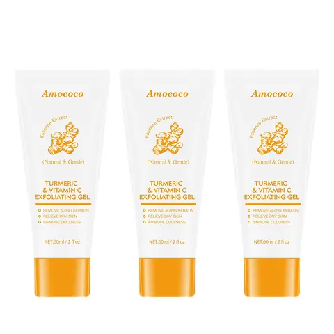 Turmeric + VC Duo Exfoliating Gel (60ml) - Harsh-Chem Free Face Care Products, Gentle Body Care Cleanser, Hydrating Nourishing Skin Texture Evener for All Skin Types