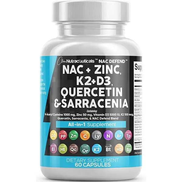 NAC Defend - NAC Quercetin Zinc Vitamin D3 Vit C Support Supplement Edible Fitness