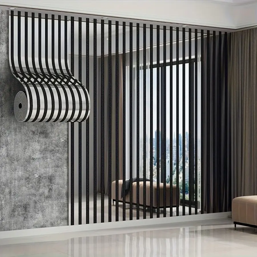 Self-Adhesive Grid Wallpaper Roll, Peel And Stick Wallpaper Designs, Living Room, 118.1x15.74 Inches, High-End Luxury Silver Color Press Process, Reflective Texture, Easy Peel & Stick