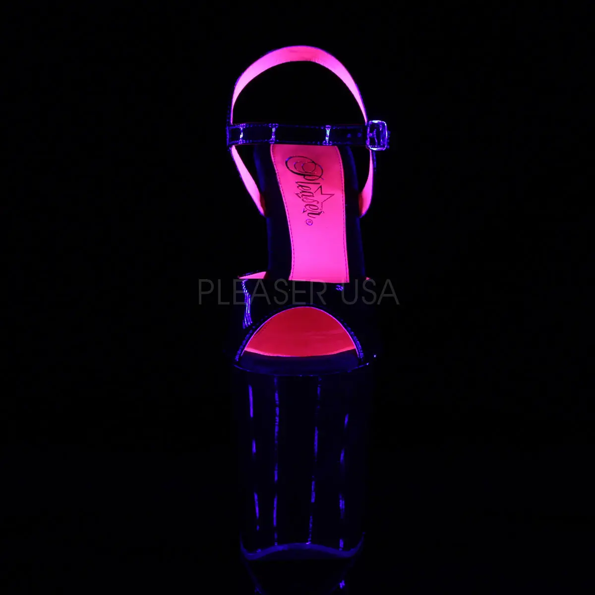 Women's 8-in Platform High Heels Sandals - XTREME-809TT Black Neon Hot Pink Stylish Footwear, Sandal