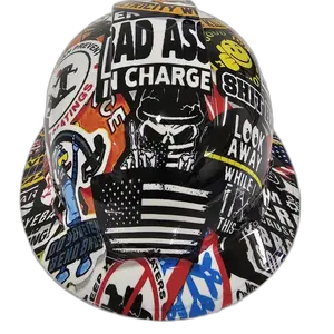 Construction Sticker Bomb - Custom Hydro Dipped Full Brim Hard Hat