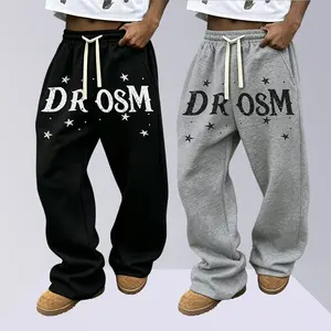 Men’s knit printed athletic pants, loose fit, elastic waistband, casual pants with pockets, comfortable fabric, suitable for running, travel, outdoor activities, and everyday wear.