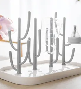 1pc Gray & White Cactus Shaped Multi-Function Bottle Holder For Home Use