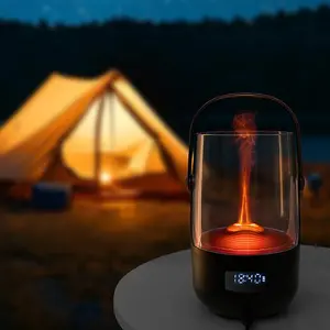 Camping Flame Humidifier Aromatherapy Diffuser with Portable Handle for Outdoor