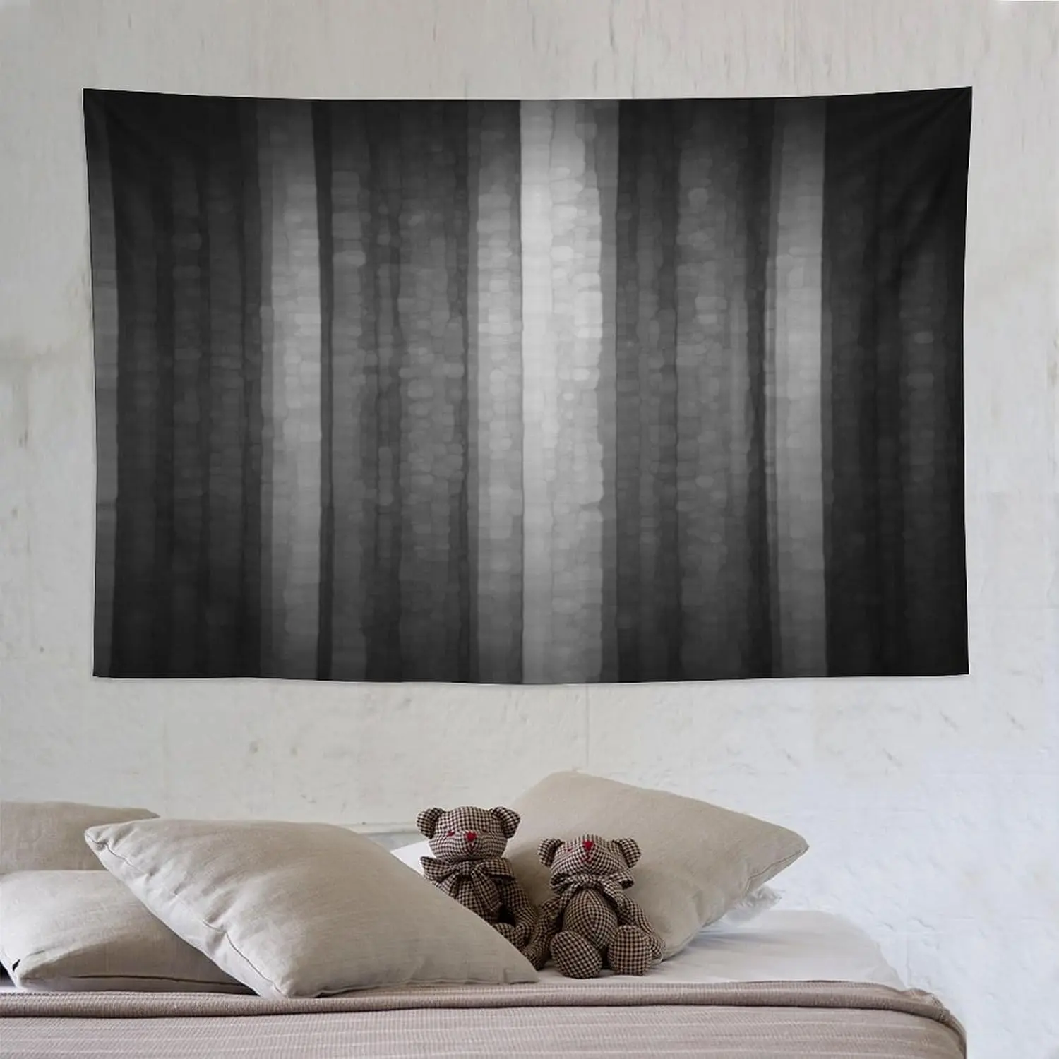 Black Grey Tapestry Wall Hanging Cool Glass Texture Ombre Abstract Modern Elegant Tapestries Home Decor for Living Room Bedroom Apartment Farmhouse Dorm 60"x90"