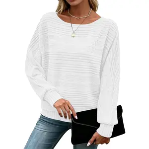 Long Sleeve Lightweight Pullover Sweaters, Crewneck Business Casual Tops for Office Work Daily Wear