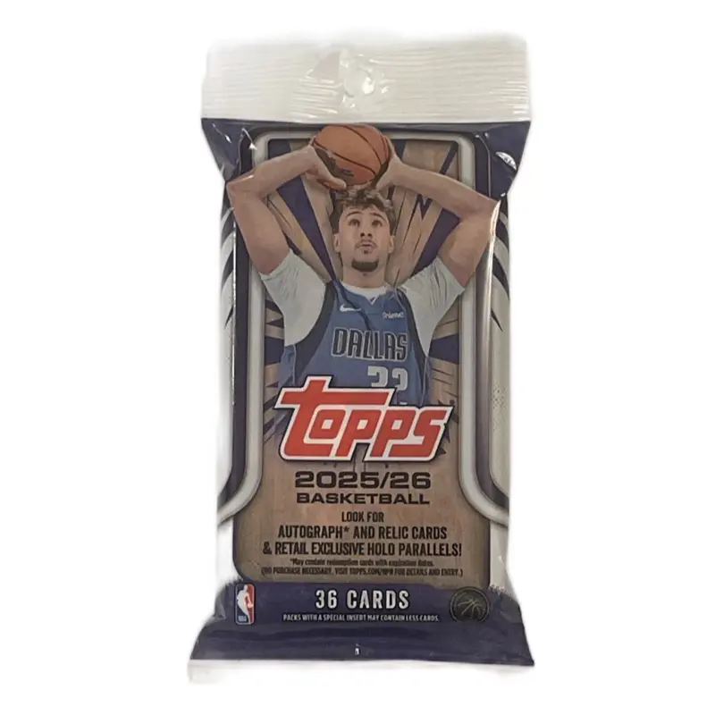 Topps 2025-26 Basketball Fat Pack Collectible Sports Cards - 36-Card Retail Exclusive, Autograph, Relic, Holo Parallels, Must-Have for Collectors, Unique Value - No Cancellation or Refunds, Card Collecting