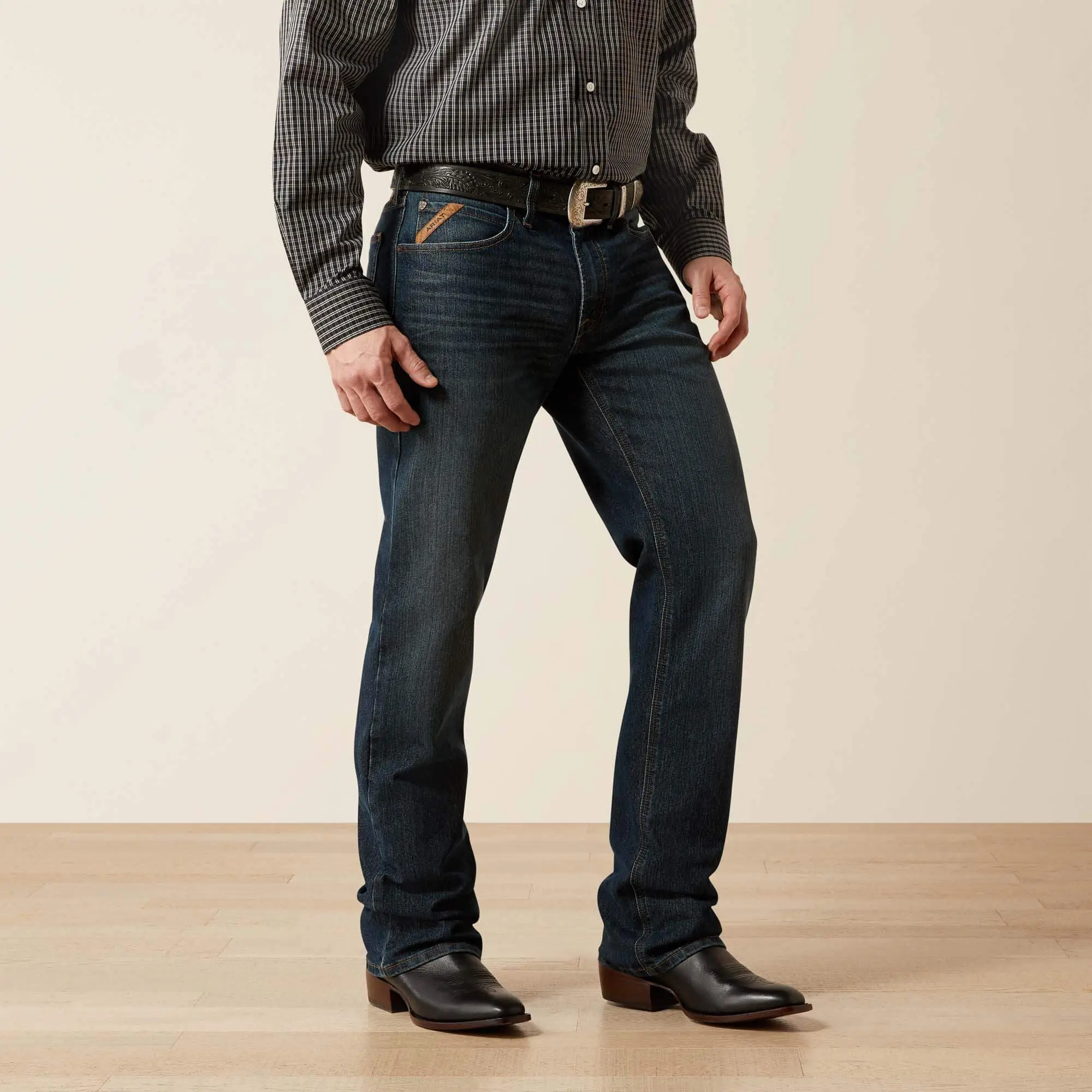 Ariat Men's M4 Relaxed Boot Cut Stretch Atlas Jeans (10065930) - Menswear, Casual Wear, Jeans Pants, Relaxed Fit, Plain Denim, Fitted, All-Season Casual Bottoms, Shell
