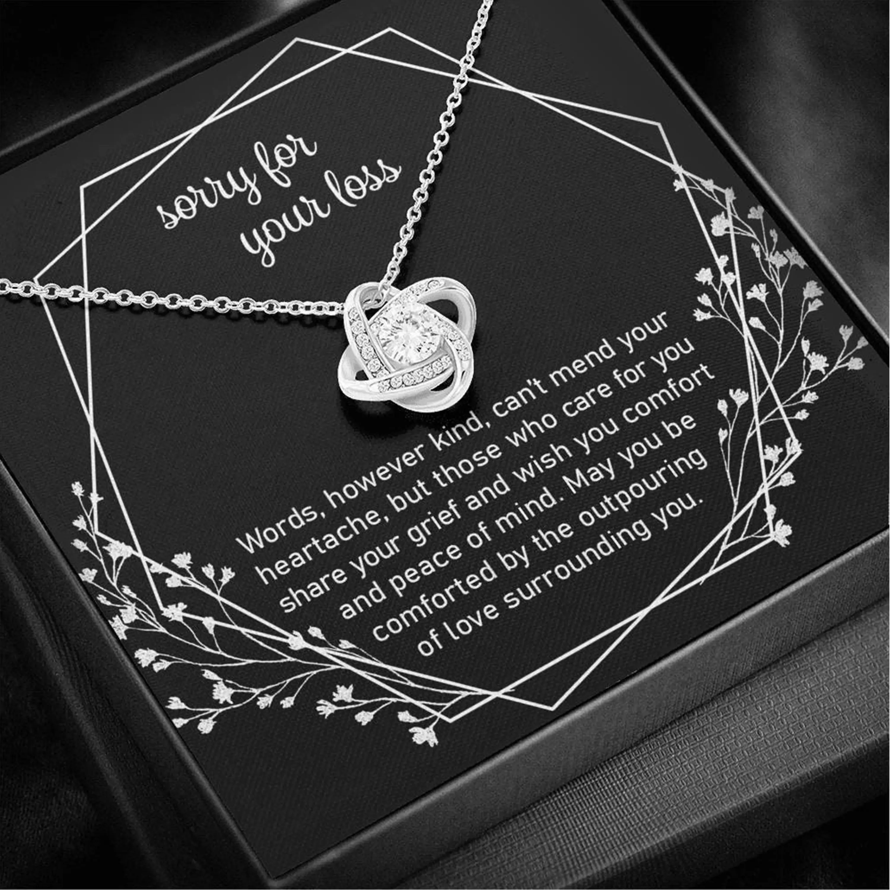 Sorry For Your Loss Love Knot Necklace In Loving Memory Memorial Gifts Condolence Gift Grief Gift Remembrance Jewelry, Unique Gift Ideas., Unique Gift Ideas, Thoughtful and Useful Gift for Your Loved