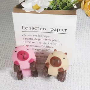 Decompression Kapibarara car, lovely car, sand, capybara, lalala toy, stretchable car, decompression. Portable Rubber