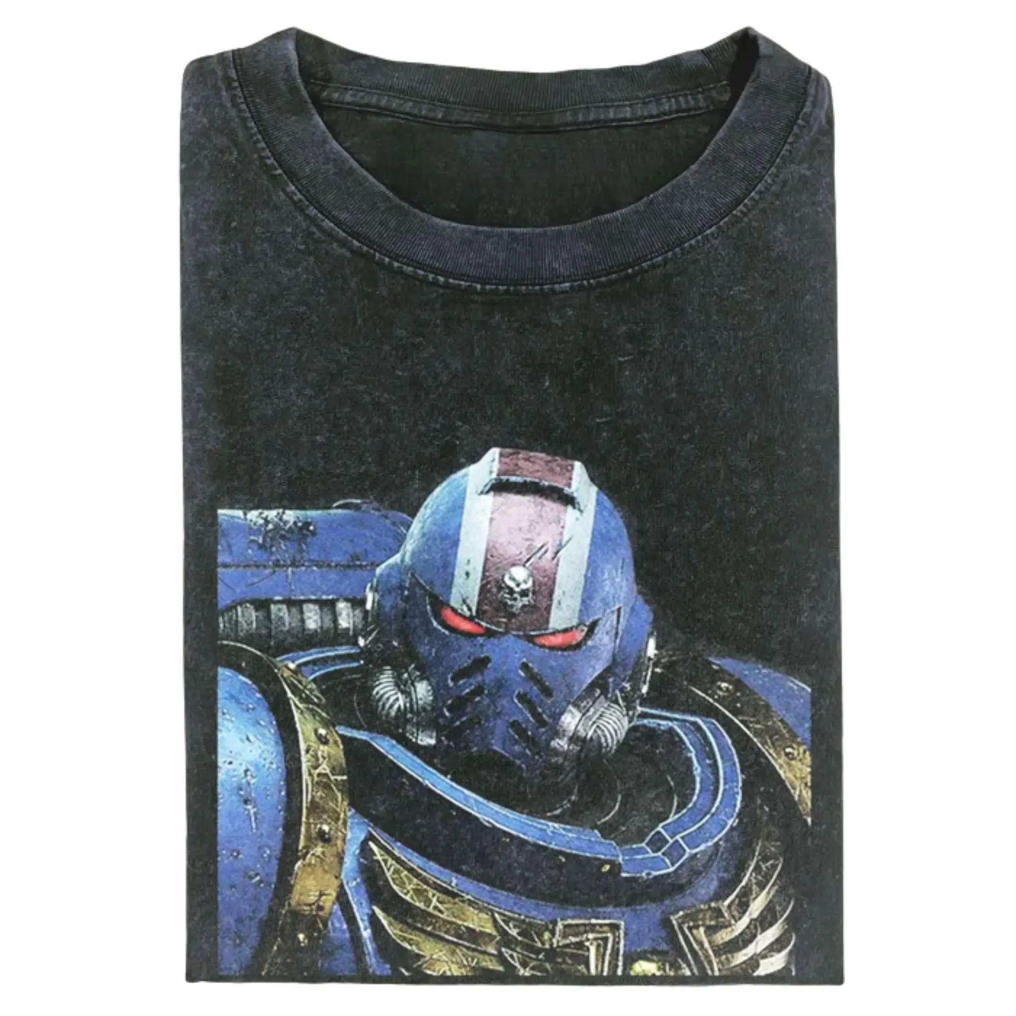 Warhammer Space Marine Graphic Tee, 40k Armored Soldier Design, Unisex Sci-Fi Streetwear, Geek Apparel, Space Warrior Shirt