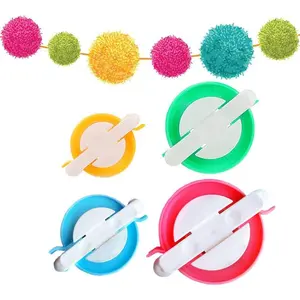 Pompom Maker, 4 Sizes Pom pom Makers for Fluff Ball Weaver Needle Craft DIY Wool Knitting Craft Tool Set Decoration (4)