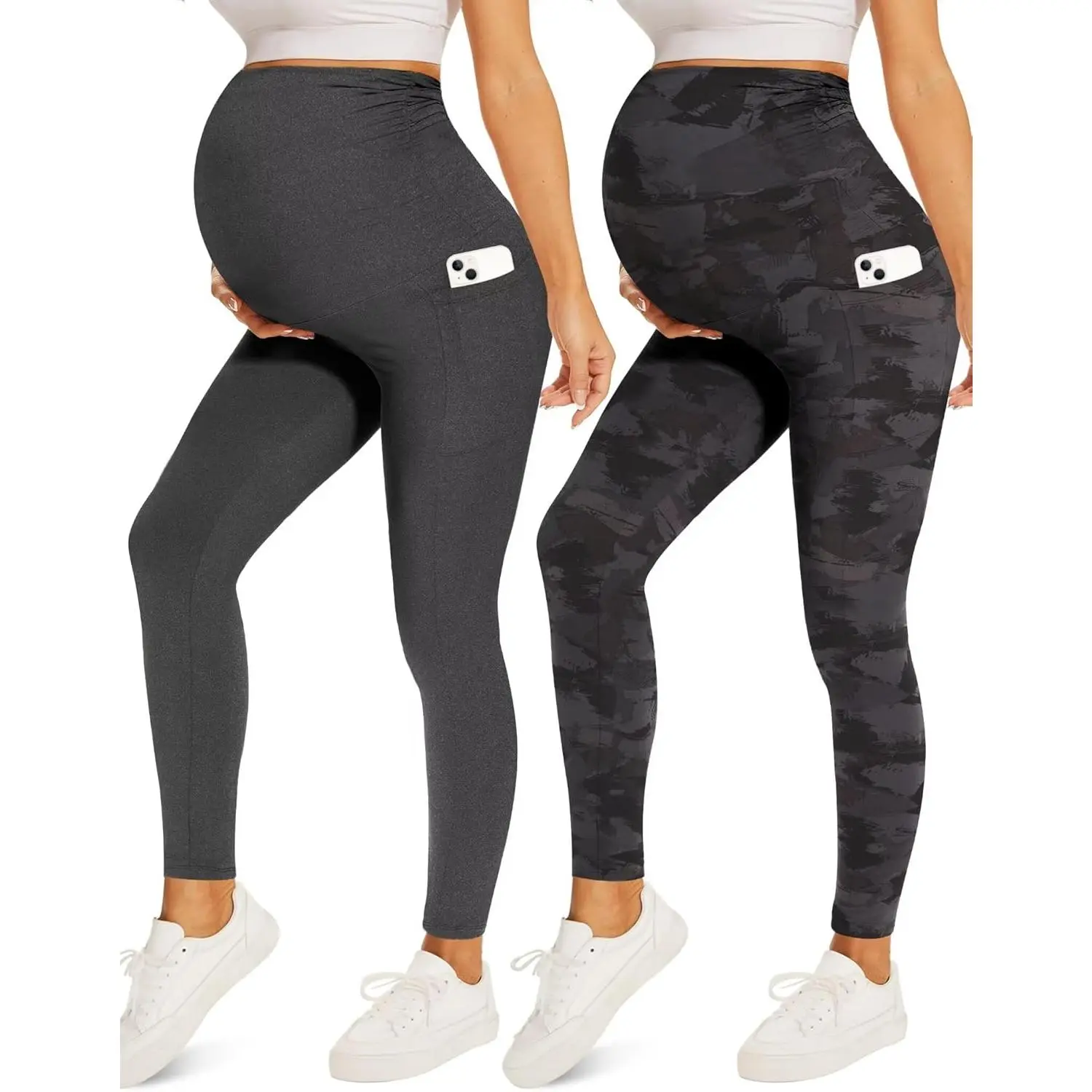 7-heather Grey+black Print
