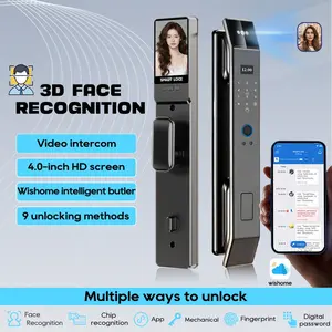 Wishome APP 3D Face Recognition Lock with Camera, Video Intercom, Voice Communication, Automatic Door Lock, Digital Security System