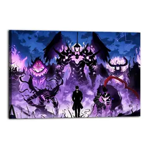 Solo Leveling Artistic Wall Decor, Waterproof Canvas Poster, Cute And Vibrant Poster for Bathroom, Living Room, Bedroom, Dorm, A Perfect Gift Idea for New Year Home Decor