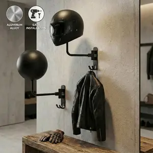 Helmet Hanger Wall Mount 180° Swivel Helmet Holder for Motorcycle Bike Racing Outerwear Sports Gear