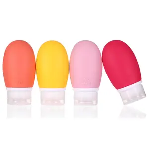 Leak Proof  Travel Bottles,4 Pack 2oz Liquid Squeezable Refillable Portable Accessories/ Containers,,Travel Size Bottles for Toiletries Shampoo Conditioner Lotion